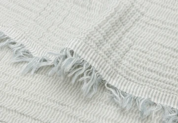 Пледик Jollein Fringe Stripe GOTS Sea Green, 75x100 см купить в Кишиневе. Фото 5