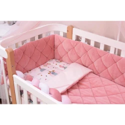 Комплект в кроватку Veres Velour Princess Pink (5 предметов), 120x60 cм купить в Кишиневе. Фото 1