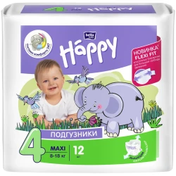 Подгузники Bella Baby Happy Maxi 4 (8-18 кг), 12 шт. купить в Кишиневе. Фото 1