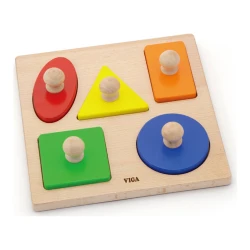 Puzzle din lemn cu incastre Viga Forme geometrice, 5 piese cumpăra în Chișinau. Foto 1