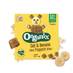 Мини-флэпджеки Organix Oat & Banana Mini Flapjack Bites (12 мес.+), 4х12 г купить в Кишиневе. Фото 1