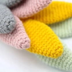 Jucarie pentru dentiție din bumbac cu inel din lemn BabyJem Amigurumi Gri cumpăra în Chișinau. Foto 7