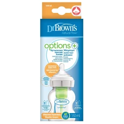 Biberon pentru bebeluși din plastic Dr. Brown’s Natural Flow Options+ Green cu gât larg, 150 ml cumpăra în Chișinau. Foto 2