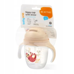 Cană cu pai BabyOno (6+ luni) 240 ml Bej cumpăra în Chișinau