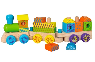 Кубики Viga Stacking Train Multicolor, 14 шт. купить в Кишиневе. Фото 2