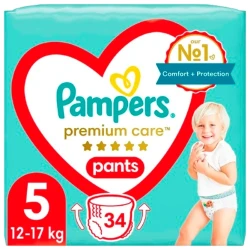Scutece-chiloței Pampers Premium Care Pants 5 (12-17 kg), 34 buc. cumpăra în Chișinau. Foto 1