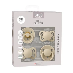Набор из 4 пустышек из латекса и силикона Bibs Try-it Vanilla, 0-6 мес. купить в Кишиневе. Фото 3