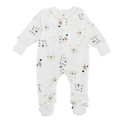 Комбинезон для малыша Minikin Happy Baby, молочный с мордочками зверят, р.62 купить в Кишиневе. Фото 1