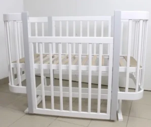 Set Pătuț Kuzya Miya White Grey + Comoda-măsuță de înfășat HappyBaby Pro 800 MDF White cumpăra în Chișinau. Foto 6