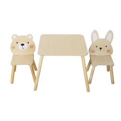Детский столик с 2 стульчиками Moni Bunny & Bear Wood купить в Кишиневе. Фото 2