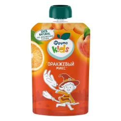 Piure ФрутоKids Mix Portocaliu din mar-piersic-morcov-portocala (6 luni+), 90 g cumpăra în Chișinau. Foto 1