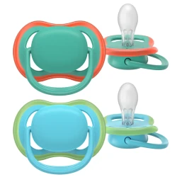 Suzeta ortodontică din silicon Philips Avent Ultra Air Blue & Green (6-18 luni), 2 buc. cumpăra în Chișinau. Foto 1