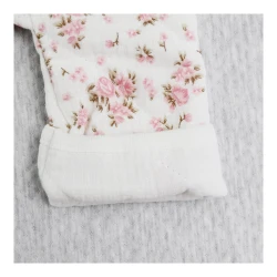 Стёганый комбинезон на молнии для малыша Minikin Muslin, молочный с розовыми цветами, р.80 купить в Кишиневе. Фото 4