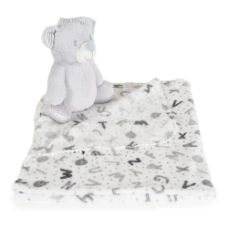Păturică cu jucărie Moni Bear White&Grey, 90x75 cm cumpăra în Chișinau. Foto 2