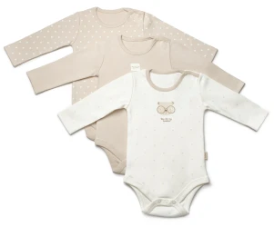 Боди с длинным рукавом BabyCosy Beige, 3 шт. (18-24М) купить в Кишиневе. Фото 1
