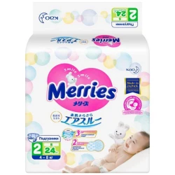 Подгузники Merries 2 (4-8 кг), 24 шт купить в Кишиневе. Фото 1