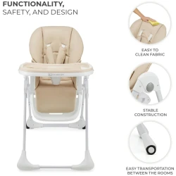 Стул для кормления 2 в 1 KinderKraft Tummie Beige купить в Кишиневе. Фото 14