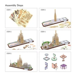 Puzzle 3D Cubic Fun Barcelona, 186 elemente cumpăra în Chișinau. Foto 5