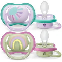 Suzeta simetrica ortodontica din silicon Philips Avent Ultra Air Girl (0-6 luni), 2 buc. cumpăra în Chișinau. Foto 1
