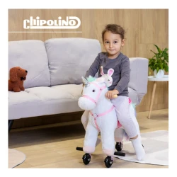 Căluț pe roți Chipolino Unicorn cu sunete, alb cu roz cumpăra în Chișinau. Foto 2