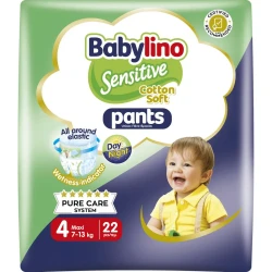 Scutece-chilotei Babylino Sensitive Cotton Soft Maxi 4 (7-13 kg), 22 buc. cumpăra în Chișinau. Foto 1