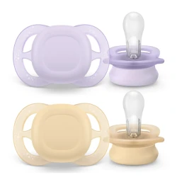 Suzeta ortodontică din silicon Philips Avent Ultra Start Purple & Yellow (0-2 luni), 2 buc. cumpăra în Chișinau. Foto 1