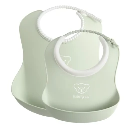 Слюнявчик из силикона BabyBjorn powder green, 2 шт купить в Кишиневе