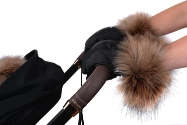 Manusi pentru carucior Cottonmoose Handmuff with Fur Shine Black, 25x14 cm cumpăra în Chișinau. Foto 7
