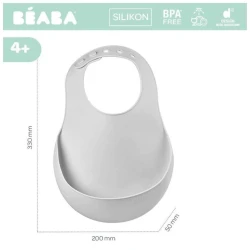 Слюнявчик силиконовый Beaba Light Grey купить в Кишиневе. Фото 4