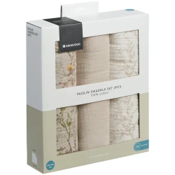 Pelinci din muselina KikkaBoo Secret Garden Beige (100x100 cm), 3 buc. cumpăra în Chișinau. Foto 2