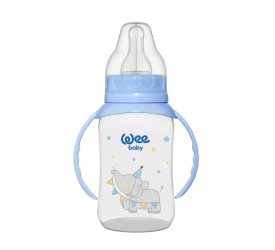 Бутылочка из пластика с ручкой WeeBaby с силиконовой соской, 150 мл купить в Кишиневе. Фото 1