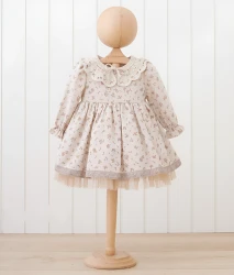 Платье с длинным рукавом Mymio Elegance Flower Beige (6-9М) купить в Кишиневе. Фото 1