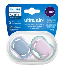 Suzeta ortodontică din silicon Philips Avent Ultra Air Girl Pink & Blue (6-18 luni), 2 buc. cumpăra în Chișinau. Foto 2