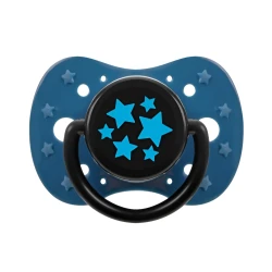 Пустышка симметричная из латекса Akuku Stars Turquoise, 12 мес.+ купить в Кишиневе. Фото 1