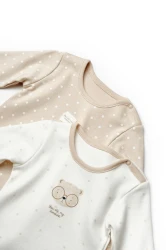 Боди с длинным рукавом BabyCosy Ecru & Ivory, 2 шт. (6-9М) купить в Кишиневе. Фото 7