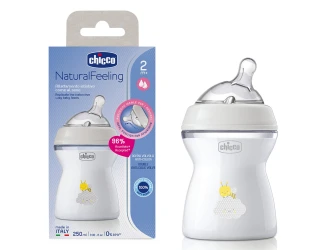 Biberon pentru bebeluși din plastic Chicco Natural Feeling Bee&Cloud, 250 ml cumpăra în Chișinau. Foto 2