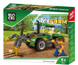 Конструктор Blocki MyFarm Tractor plow Трактор с плугом, 85 элементов купить в Кишиневе. Фото 1