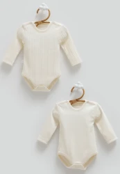 Body cu mânecă lungă Caramell Beauty Girl Beige, 2 buc. (6-9L) cumpăra în Chișinau. Foto 1