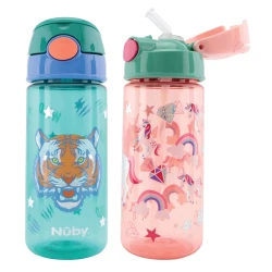 Cană cu pai Nuby 360 Tritan Flip It Glitter 3+ ani 540 ml cumpăra în Chișinau. Foto 1