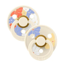 Suzetă rotundă din latex Bibs Morning Bloom Ivory Mix (6-18 luni), 2 buc. cumpăra în Chișinau. Foto 1