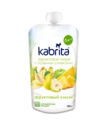 Пюре Kabrita Фруктовый смузи-сливки (6 месяцев+), 100 г купить в Кишиневе. Фото 1