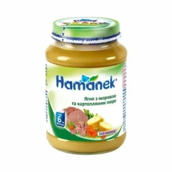 Пюре Hamanek Ягненок с морковкой и картофелем (6+ мес), 190 г купить в Кишиневе. Фото 1