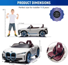 Машина на аккумуляторе KidsCar BMW i4 4x4 Белый купить в Кишиневе. Фото 7