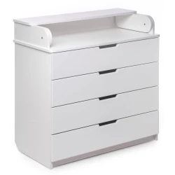 Set Pătuț Kuzya Miya White Grey + Comoda-măsuță de înfășat HappyBaby Pro 800 MDF White cumpăra în Chișinau. Foto 3