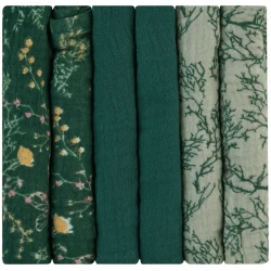 Pelinci din muselina Kikkaboo Secret Garden Green (30x30 cm), 6 buc cumpăra în Chișinau. Foto 1