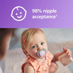 Suzeta ortodontică din silicon Philips Avent Air Girl Purple&Green (0-6 luni), 2 buc. cumpăra în Chișinau. Foto 5