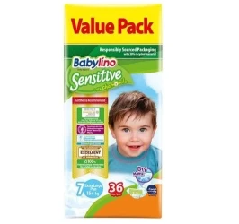 Scutece Babylino Sensitive №7 (15 kg +), 36 buc. cumpăra în Chișinau. Foto 1