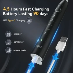 Periuță de dinți electrică JTF Sonic P100 Black cumpăra în Chișinau. Foto 6