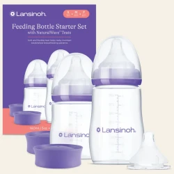 Set de biberoane pentru bebeluși din polipropilenă Lansinoh NaturalWave, 240 ml, 160 ml, 2 buc. cumpăra în Chișinau. Foto 2