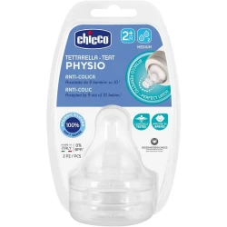 Соска силиконовая Chicco Physio со средним потоком (2 мес.+), 2 шт. купить в Кишиневе. Фото 1
